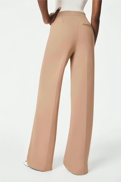 SILIA | Pantalon Taille Haute à Boutons Dorés