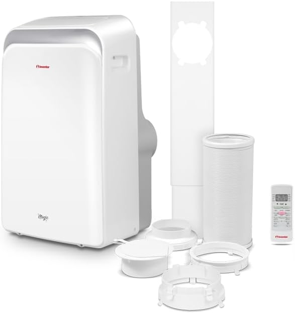 Magic Inventeur Climatiseur portable 12 000 BTU refroidissement, chauffage, déshumidificateur, ventilateur, affichage numérique, télécommande, 3 vitesses, minuterie 24h