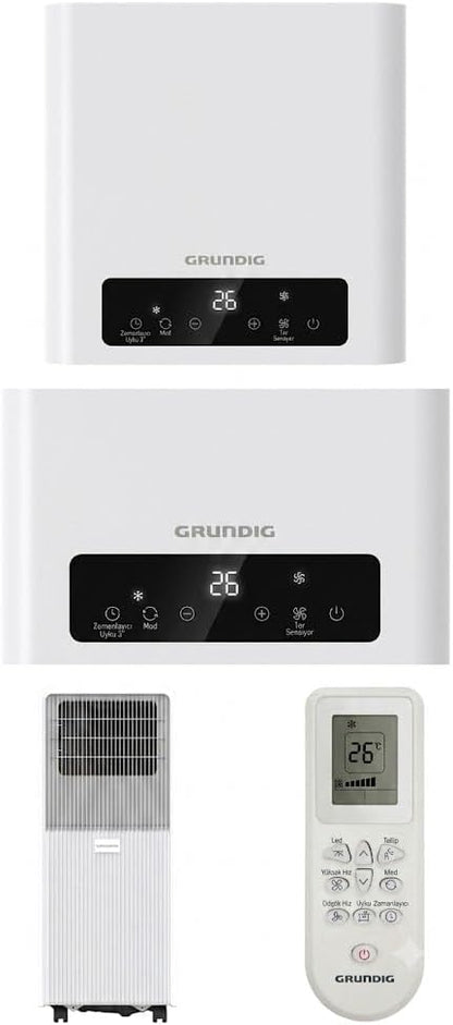 Climatiseur Mobile Silencieux 12000BTU, 5 EN 1, Refroidissement,Chauffage,Ventilateur,Déshumidificateur,Mode Nuit,Climatisation Rapide,Clim Mobile,Energie Classe A