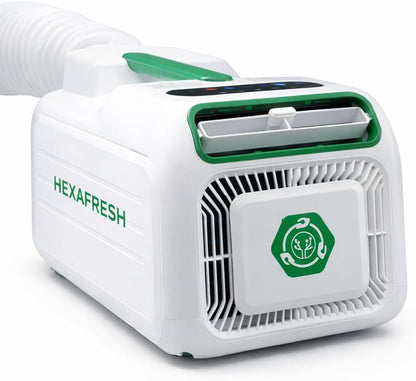 HEXAPRO+ Climatiseur Portable avec Chauffage d’Appoint pour Studio, Chambre, Camping-Car & Van – 4800 BTU, Gaz R290, Mode Turbo, Déshumidificateur & Ventilateur, jusqu’à 15 m²