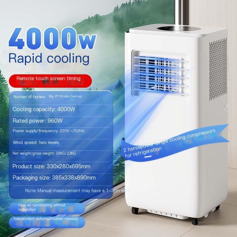 Climatiseur portable 12000 BTU avec télécommande, minuterie 24h, kit d'installation, 2 vitesses, oscillation à 120° pour pièces jusqu'à 300 m²
