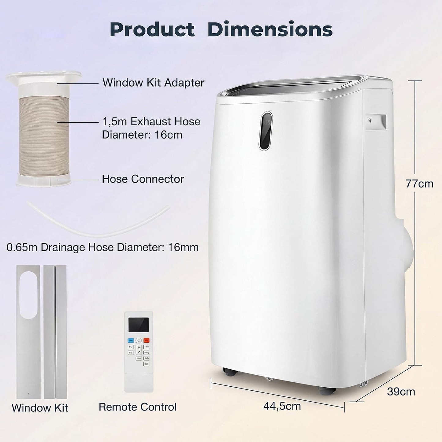 LIFEZEAL Climatiseur Mobile, Climatiseur Portable avec Fonctions Refroidissement, Chauffage, Déshumidification et Ventilation, Télécommande/Wi-Fi, Minuterie 24H (Style4-12000 BTU)