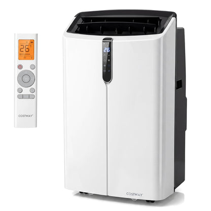 COSTWAY Climatiseur Mobile Silencieux 16000BTU, 5 EN 1,Refroidissement,Chauffage,Ventilateur,Déshumidificateur,Mode Nuit,Climatisation Rapide,Clim Mobile