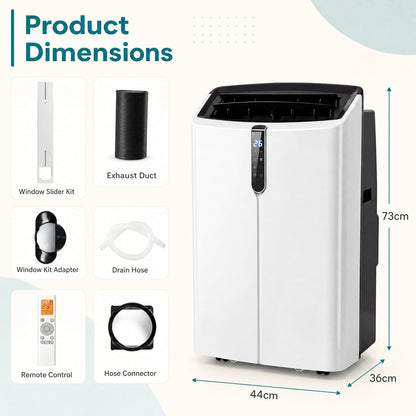 LIFEZEAL Climatiseur Mobile, Climatiseur Portable avec Fonctions Refroidissement, Chauffage, Déshumidification et Ventilation, Télécommande/Wi-Fi, Minuterie 24H (Style4-12000 BTU)