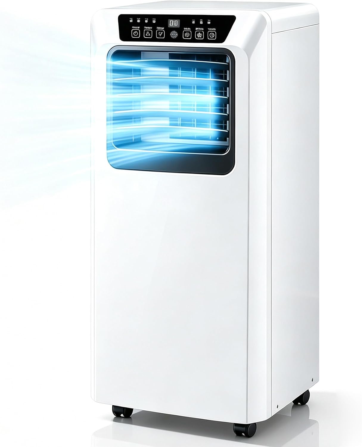 Climatiseur Portable 12000 BTU avec Télécommande Unité AC Mobile 3 en 1 pour Salon Bureau À Domicile Salle De Sport Garage Refroidissement Rapide pour Grands Espaces Jusqu'à 320 M² 12000BTU