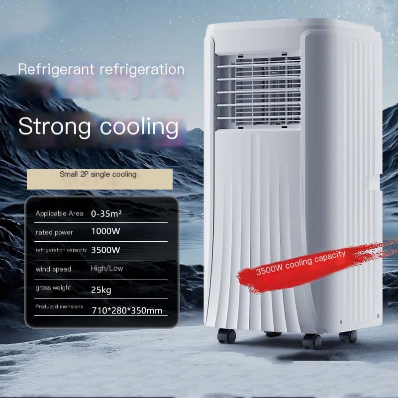 Climatiseur portable 12 000 BTU, refroidissement et déshumidificateur, 2 réglages de vitesse, minuterie 24h, kit de fenêtre, oscillation à 120 ° pour pièces jusqu'à 300 m²