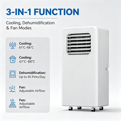 Climatiseur Portable, unité de climatisation 3 en 1 18000BTU | Climatiseur sur pied ; climatiseur portable silencieux pour appartements, dortoirs et camping-cars