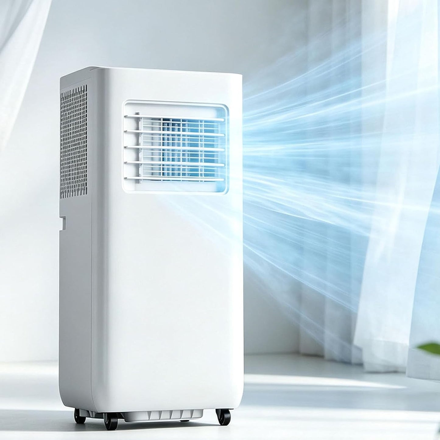 Climatiseur Portable 12000BTU,Unité Puissante 4-En-1 Froid, Chaud, Déshumidification, Ventilation Avec 2 Vitesses De Ventilation,Télécommande Et Minuterie 24H,Pour Chambres Ou Bureaux Jusqu'à 25M²