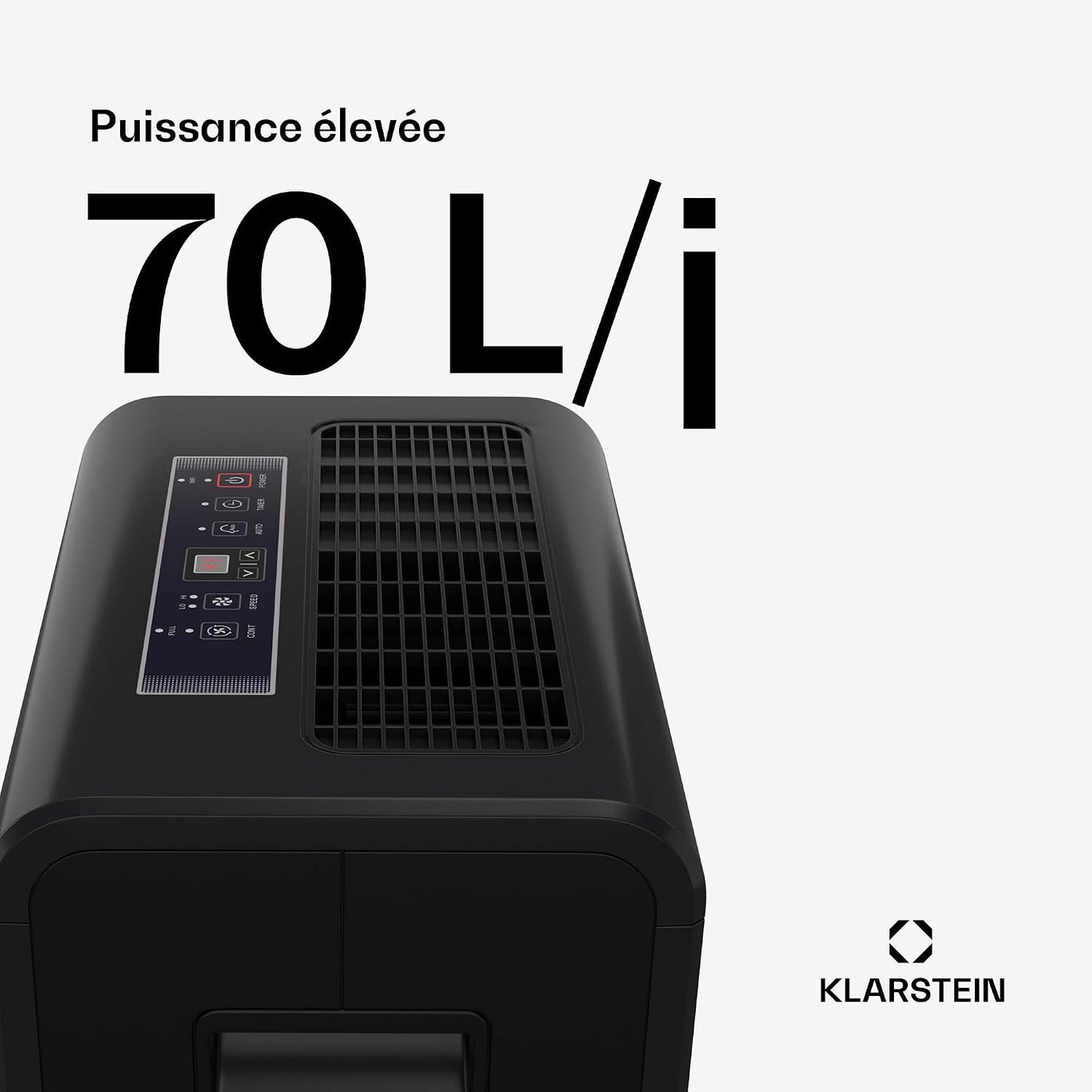 Klarstein DryFy Connect 60L Déshumidificateur, 60L/24h, Wi-Fi, Réservoir 8L, Minuterie 24h, Silencieux, Portable, Pour Salle de Bain & Pièces 45-65m², Anthracite