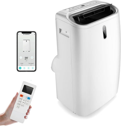 LIFEZEAL Climatiseur Mobile, Climatiseur Portable avec Fonctions Refroidissement, Chauffage, Déshumidification et Ventilation, Télécommande/Wi-Fi, Minuterie 24H (Style4-12000 BTU)