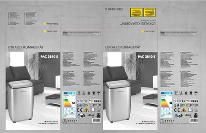TROTEC Climatiseur local design mobile PAC 3810 S - 3,8 kW | climatiseur 3 en 1