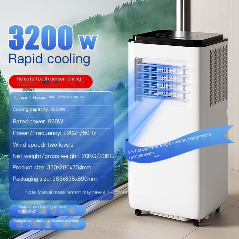 Climatiseur portable 12000 BTU avec télécommande, minuterie 24h, kit d'installation, 2 vitesses, oscillation à 120° pour pièces jusqu'à 300 m²