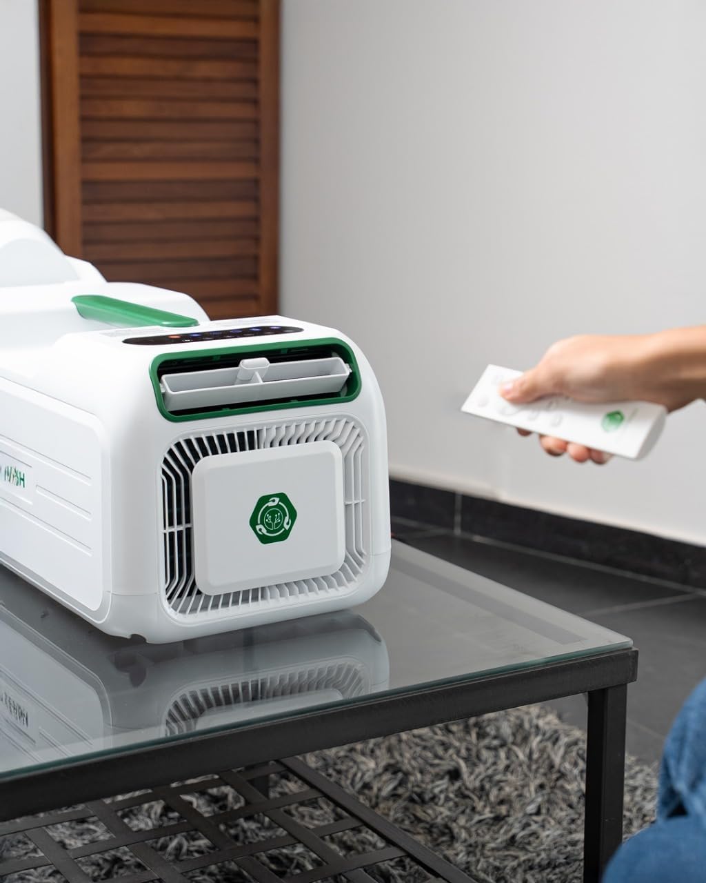 HEXAPRO+ Climatiseur Portable avec Chauffage d’Appoint pour Studio, Chambre, Camping-Car & Van – 4800 BTU, Gaz R290, Mode Turbo, Déshumidificateur & Ventilateur, jusqu’à 15 m²