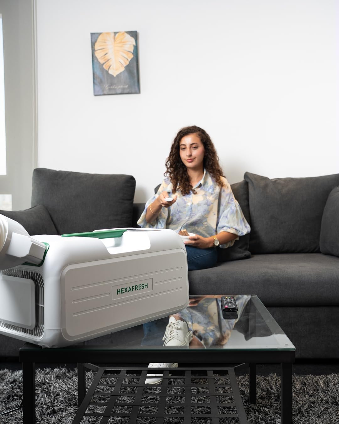 HEXAPRO+ Climatiseur Portable avec Chauffage d’Appoint pour Studio, Chambre, Camping-Car & Van – 4800 BTU, Gaz R290, Mode Turbo, Déshumidificateur & Ventilateur, jusqu’à 15 m²