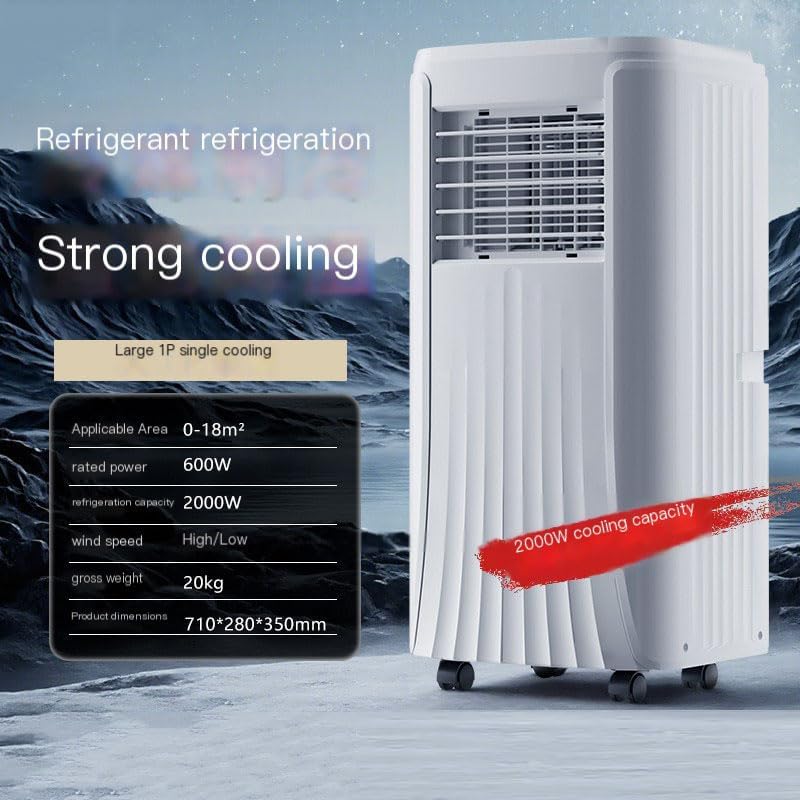 Climatiseur portable 12 000 BTU, refroidissement et déshumidificateur, 2 réglages de vitesse, minuterie 24h, kit de fenêtre, oscillation à 120 ° pour pièces jusqu'à 300 m²