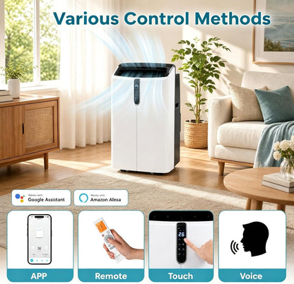LIFEZEAL Climatiseur Mobile, Climatiseur Portable avec Fonctions Refroidissement, Chauffage, Déshumidification et Ventilation, Télécommande/Wi-Fi, Minuterie 24H (Style4-12000 BTU)