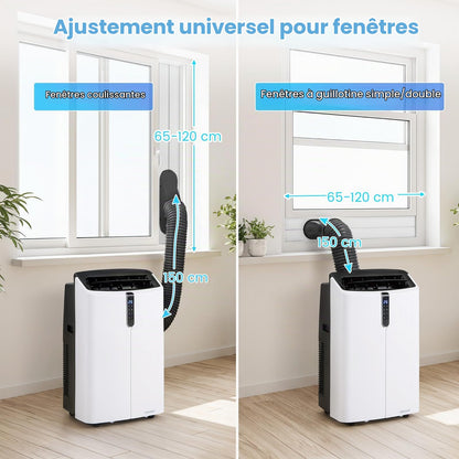 COSTWAY Climatiseur Mobile Silencieux 16000BTU, 5 EN 1,Refroidissement,Chauffage,Ventilateur,Déshumidificateur,Mode Nuit,Climatisation Rapide,Clim Mobile