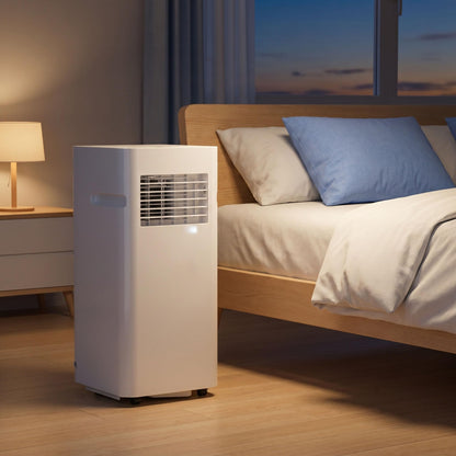 Climatiseur portable 12 000 BTU, refroidissement et déshumidificateur efficaces, fonctionnement silencieux, affichage numérique, kit d'installation de fenêtre, minuterie de 24 heures pour 300 m²