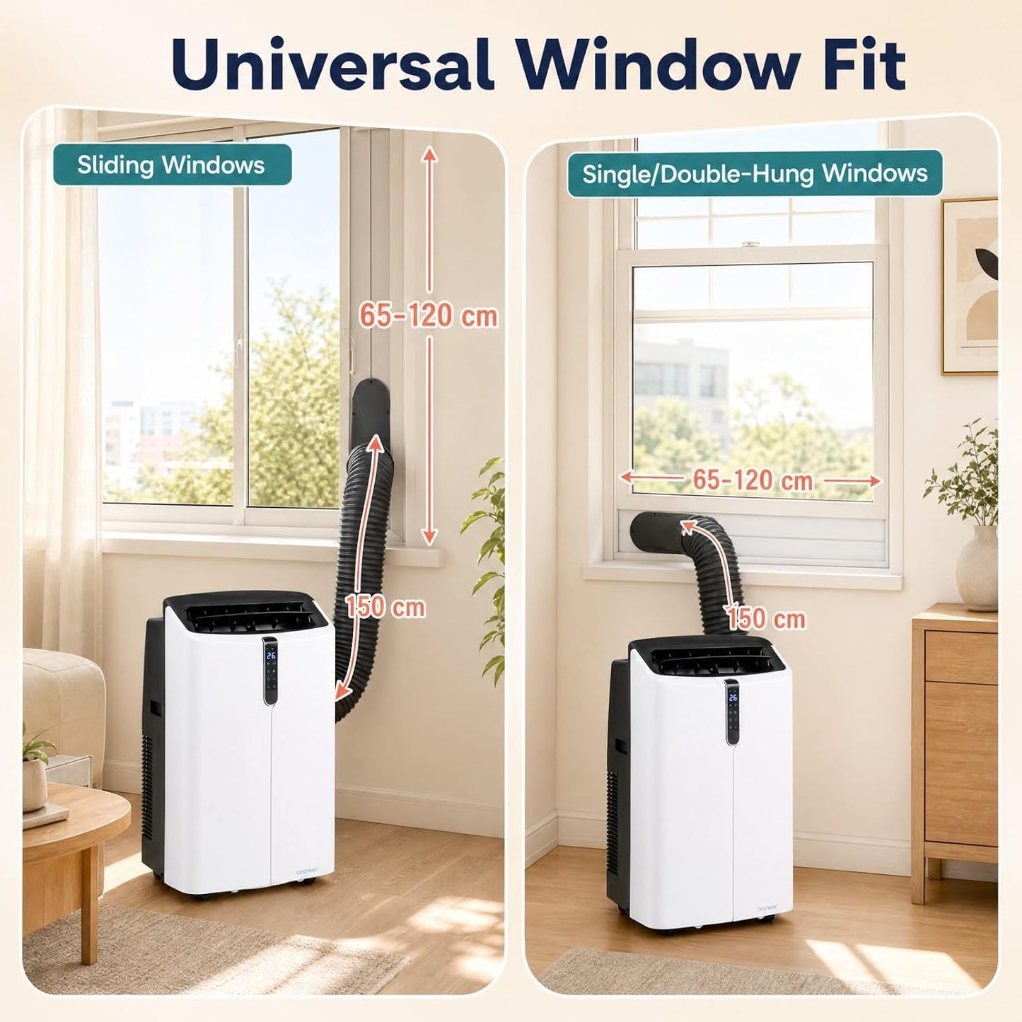 LIFEZEAL Climatiseur Mobile, Climatiseur Portable avec Fonctions Refroidissement, Chauffage, Déshumidification et Ventilation, Télécommande/Wi-Fi, Minuterie 24H (Style4-12000 BTU)