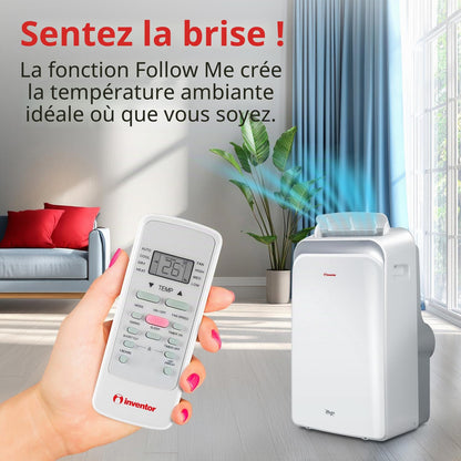 Magic Inventeur Climatiseur portable 12 000 BTU refroidissement, chauffage, déshumidificateur, ventilateur, affichage numérique, télécommande, 3 vitesses, minuterie 24h