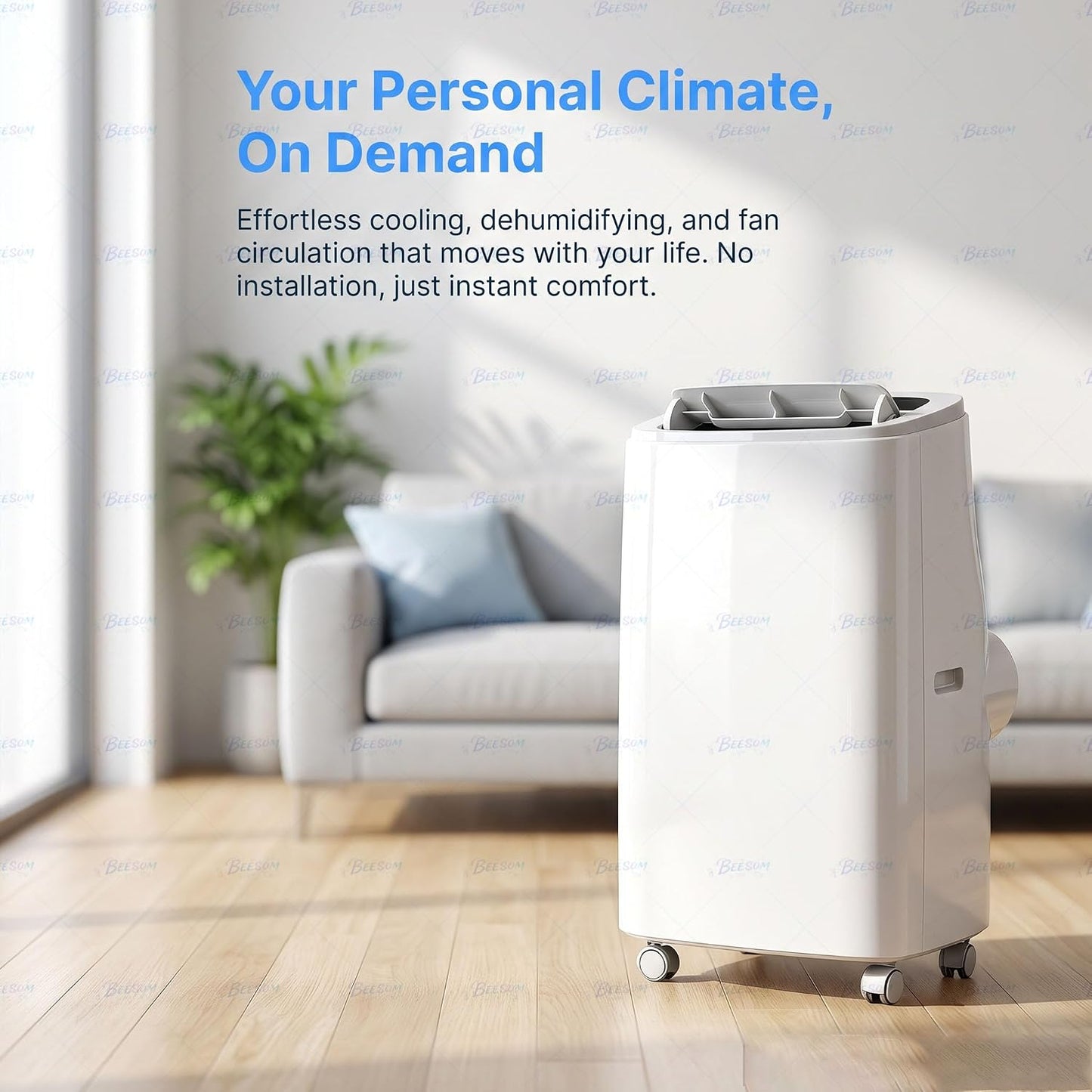 Clim Mobile 18000 Btu Refroidissement Chauffage 9000BTU | Déshumidification Ventilation, Débit Air élevé, Structure Robuste Adapté Salon Grande Pièce Domestique