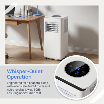 Climatiseur portable 12000 BTU avec télécommande, minuterie 24h, kit d'installation, 2 vitesses, oscillation à 120° pour pièces jusqu'à 300 m²