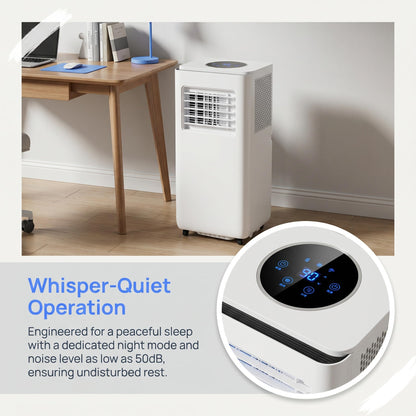 Climatiseur portable 12 000 BTU – Télécommande, minuterie 24 heures, kit d'installation, 2 vitesses, oscillation à 120 ° pour pièces jusqu'à 300 m² de refroidissement