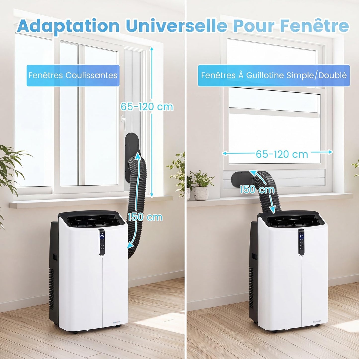 COSTWAY Climatiseur Mobile Silencieux 16000BTU, 5 EN 1,Refroidissement,Chauffage,Ventilateur,Déshumidificateur,Mode Nuit,Climatisation Rapide,Clim Mobile