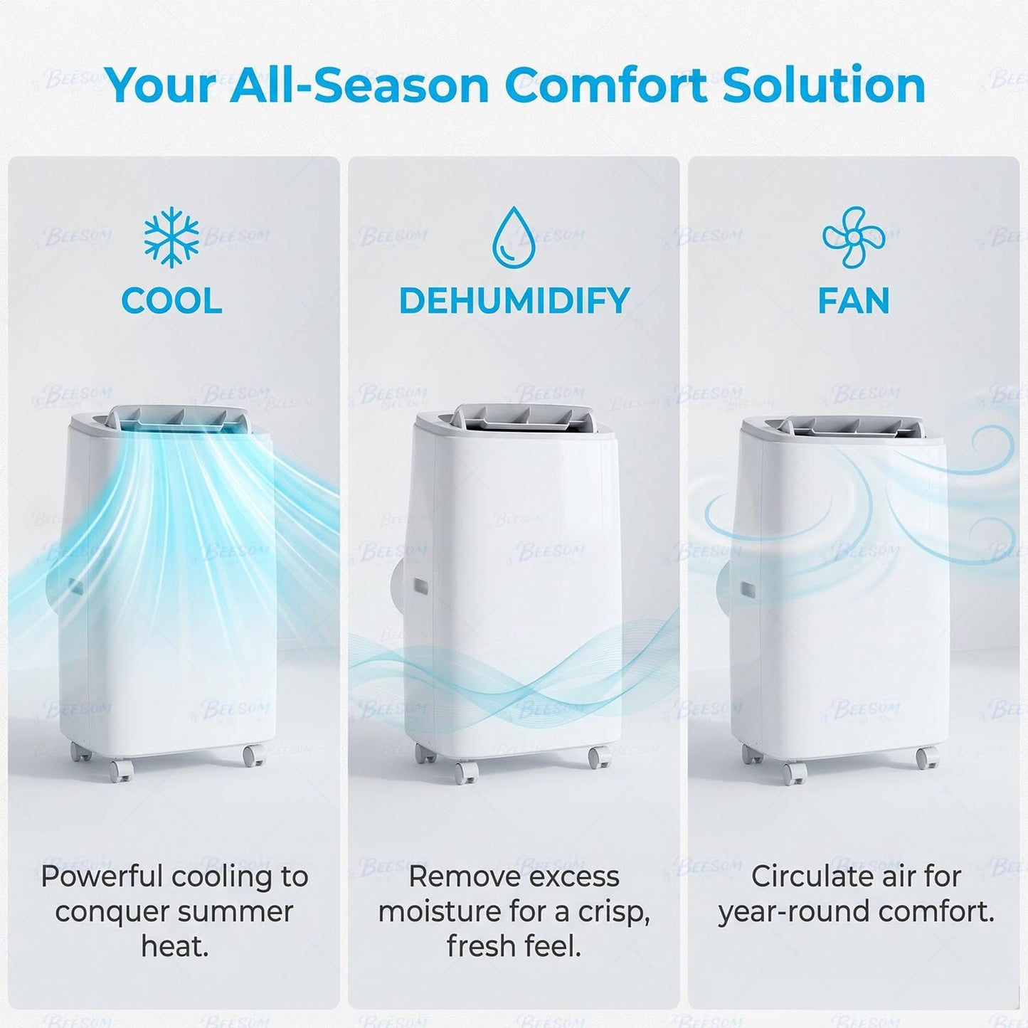 Clim Mobile 18000 Btu Refroidissement Chauffage 9000BTU | Déshumidification Ventilation, Débit Air élevé, Structure Robuste Adapté Salon Grande Pièce Domestique