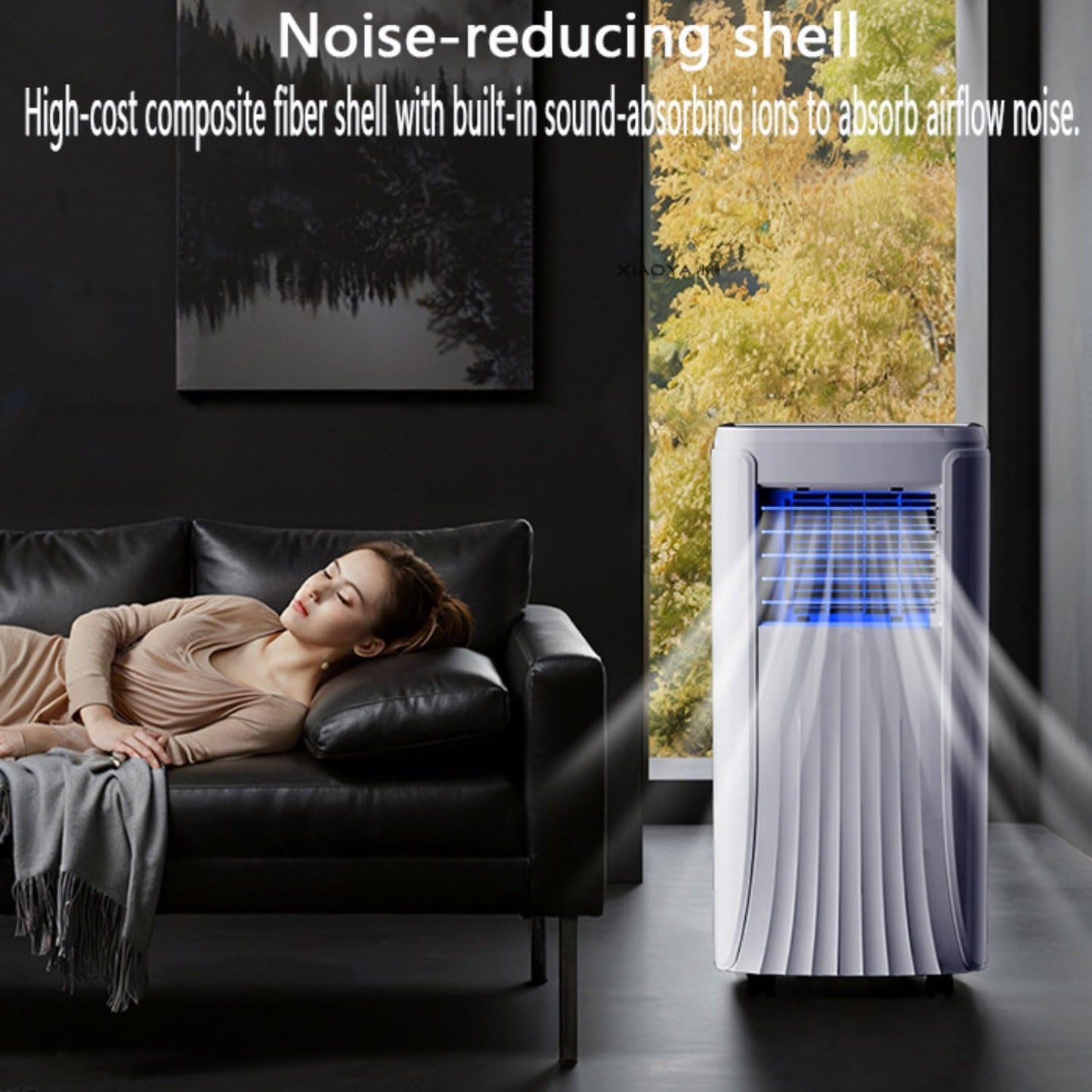 Climatiseur portable, unité de refroidissement compacte avec déshumidificateur, ventilateur, télécommande pour chambre, bureau, voiture – Refroidisseur oscillant pour intérieur et extérieur