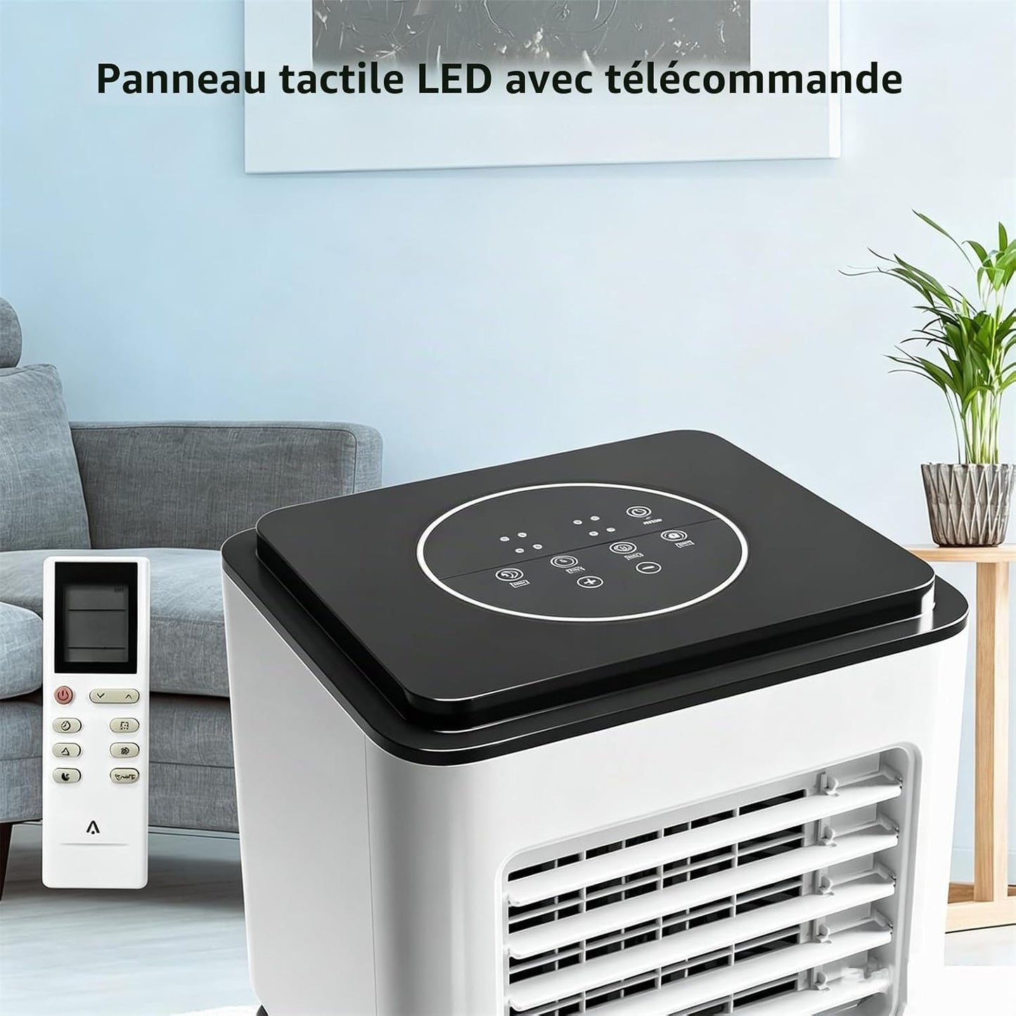 Climatiseur Portable 12000BTU,Unité Puissante 4-En-1 Froid, Chaud, Déshumidification, Ventilation Avec 2 Vitesses De Ventilation,Télécommande Et Minuterie 24H,Pour Chambres Ou Bureaux Jusqu'à 25M²