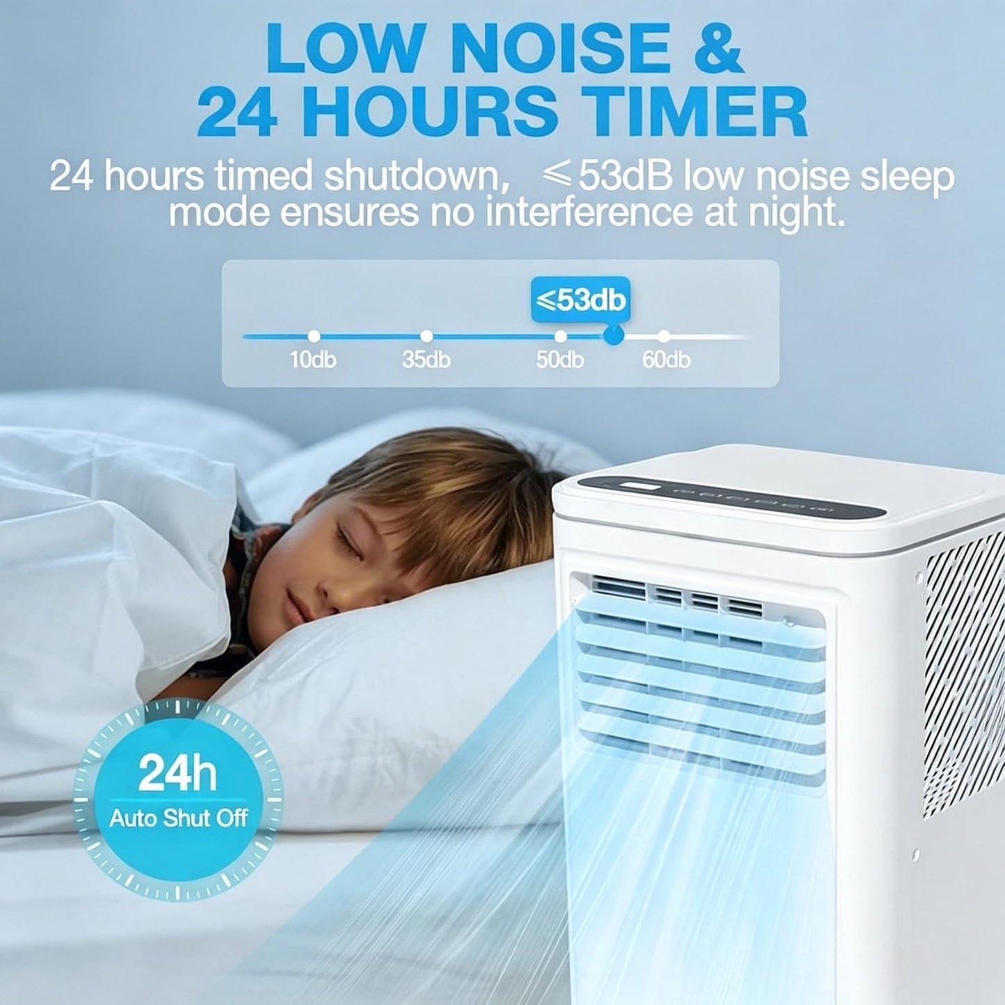Climatiseur Portable avec télécommande et roulettes 18000BTU | Climatiseur mobile sur pied ; poignée ergonomique ; pour un refroidissement flexible d'une pièce à l'autre