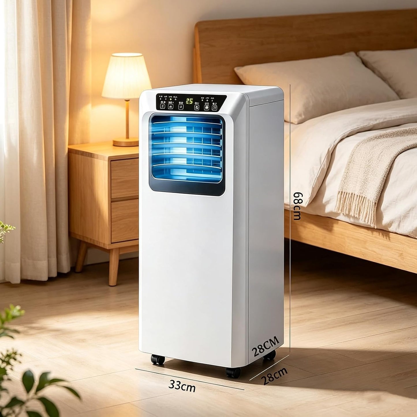 Air Pro 12000 BTU Climatiseur portable AC, unité intelligente Wifi 4-en-1 avec minuterie 24h et kit de fenêtre. Refroidisseur mobile écoénergétique de classe A pour pièces jusqu'à 30m2