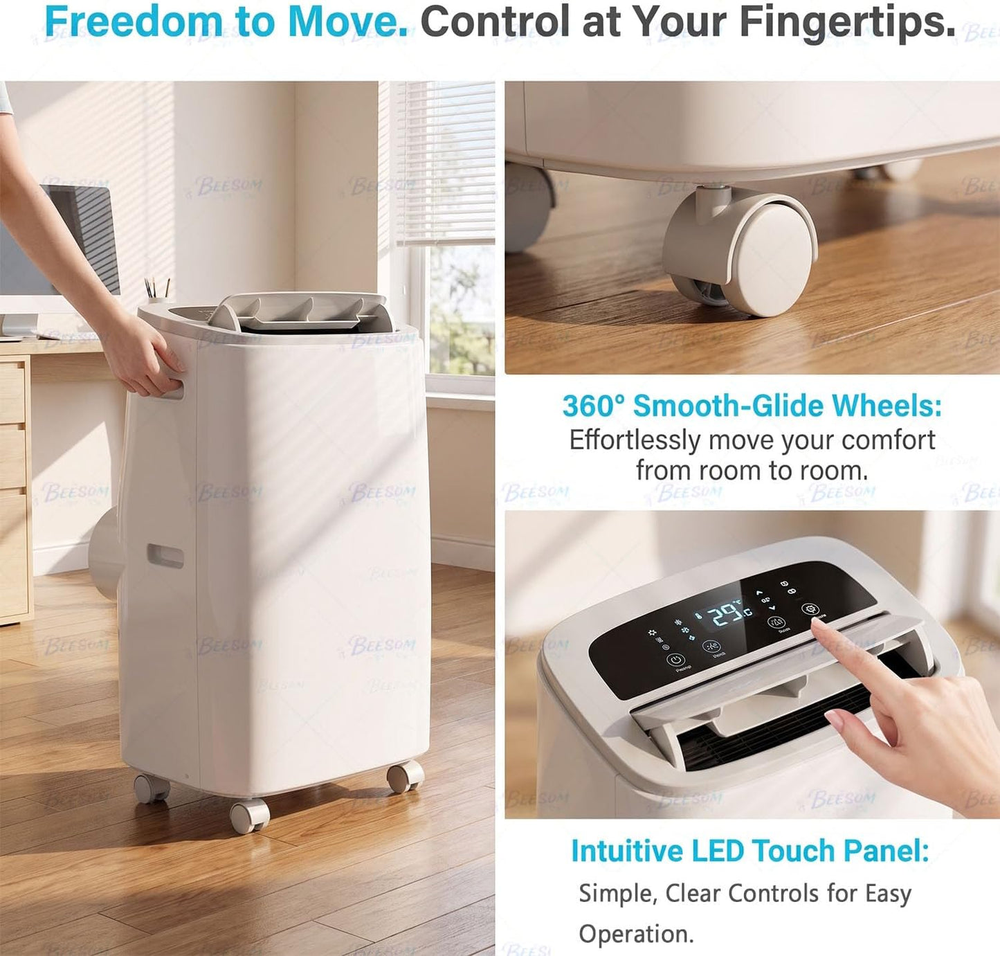 Clim Mobile 18000 Btu Refroidissement Chauffage 9000BTU | Déshumidification Ventilation, Débit Air élevé, Structure Robuste Adapté Salon Grande Pièce Domestique