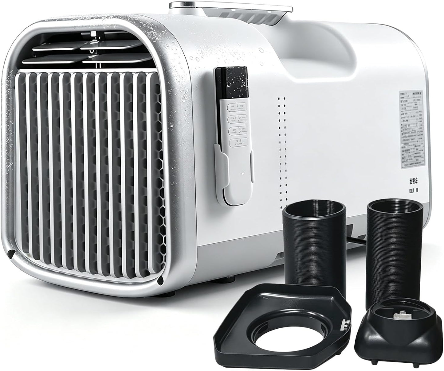 Climatiseur portable 220V à double tuyau, Refroidit vite 5100BTU | Climatiseur mobile 4-en-1 avec refroidissement, déshumidification, ventilation & modes sommeil pour camping, tentes, chambre