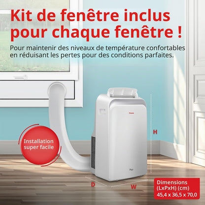 Magic Inventeur Climatiseur portable 12 000 BTU refroidissement, chauffage, déshumidificateur, ventilateur, affichage numérique, télécommande, 3 vitesses, minuterie 24h