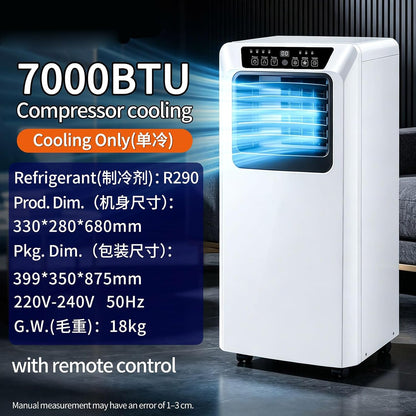 Climatiseur Portable 12000 BTU avec Télécommande Unité AC Mobile 3 en 1 pour Salon Bureau À Domicile Salle De Sport Garage Refroidissement Rapide pour Grands Espaces Jusqu'à 320 M² 12000BTU