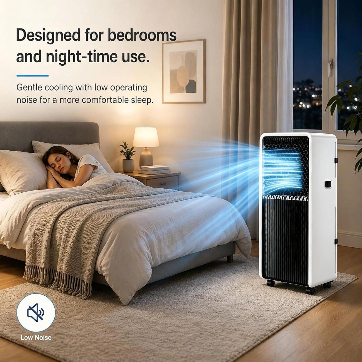 Climatiseur Portable 12000 BTU avec Télécommande Unité AC Mobile 3 en 1 pour Salon Bureau À Domicile Salle De Sport Garage Refroidissement Rapide pour Grands Espaces Jusqu'à 320 M² 12000BTU