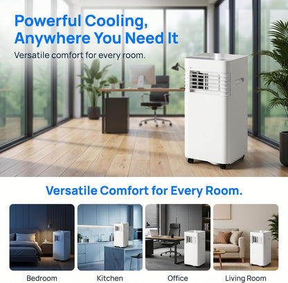 Climatiseur portable 12 000 BTU avec télécommande, minuterie, oscillation, kit de fenêtre pour espaces de 300 m², refroidissement écoénergétique