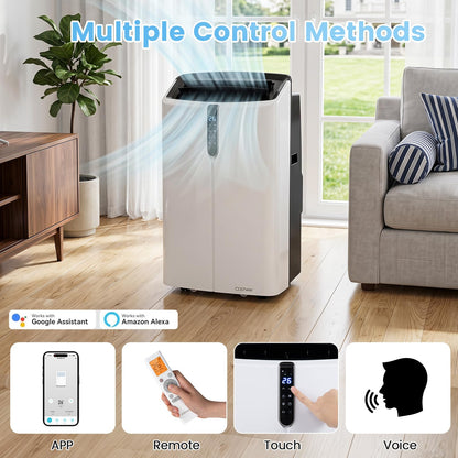 COSTWAY Climatiseur Mobile Silencieux 16000BTU, 5 EN 1,Refroidissement,Chauffage,Ventilateur,Déshumidificateur,Mode Nuit,Climatisation Rapide,Clim Mobile