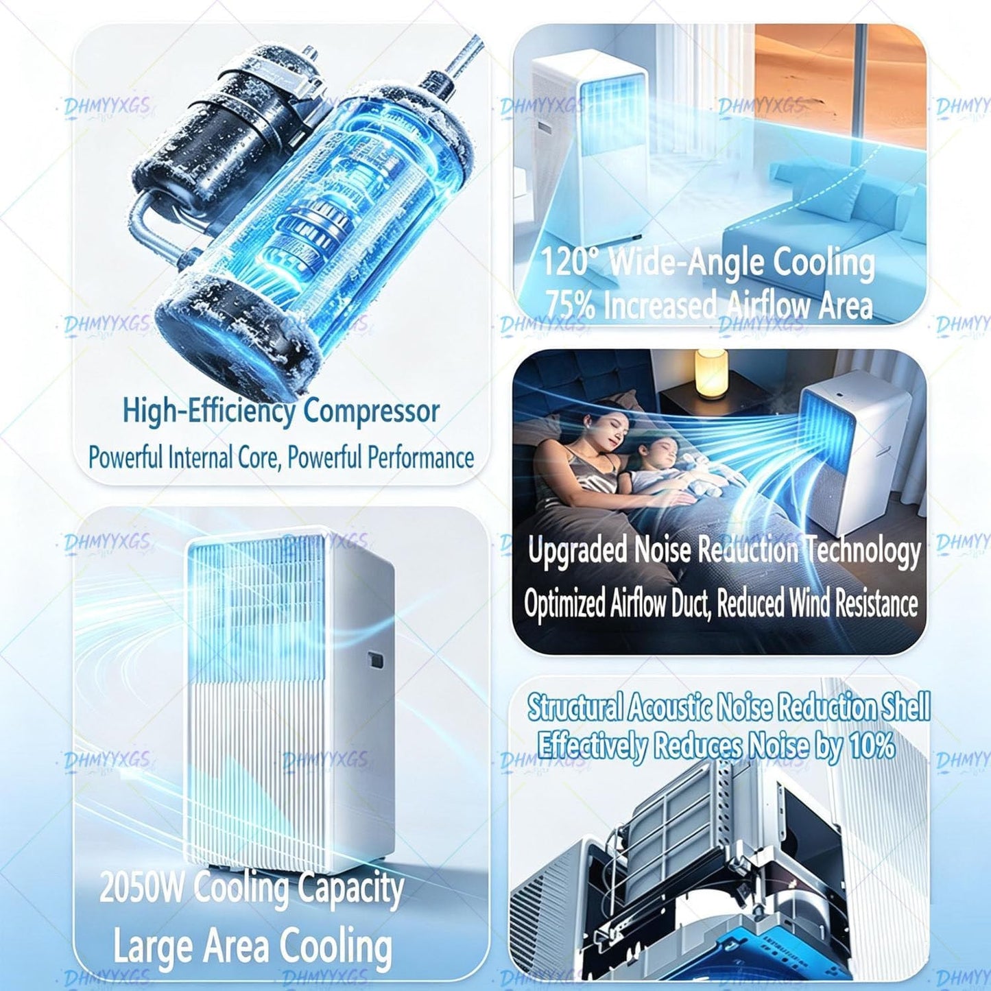 Clim Mobile 18000 Btu Refroidissement Chauffage 9000BTU | Déshumidification Ventilation, Débit Air élevé, Structure Robuste Adapté Salon Grande Pièce Domestique