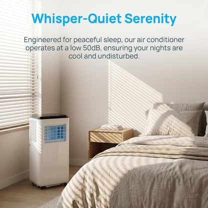 Climatiseur portable 12000 BTU avec télécommande, minuterie 24h, kit d'installation, 2 vitesses, oscillation à 120° pour pièces jusqu'à 300 m²
