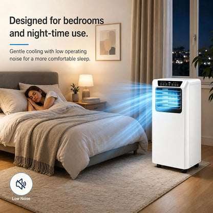 Climatiseur Portable 12000 BTU avec Télécommande Unité AC Mobile 3 en 1 pour Salon Bureau À Domicile Salle De Sport Garage Refroidissement Rapide pour Grands Espaces Jusqu'à 320 M² 12000BTU