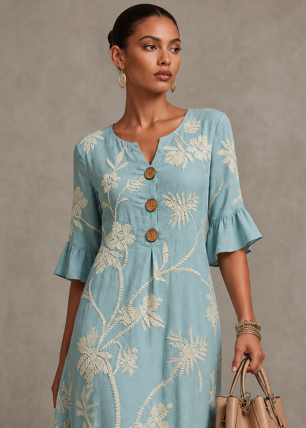 Calyra | Robe fluide estivale à boutons